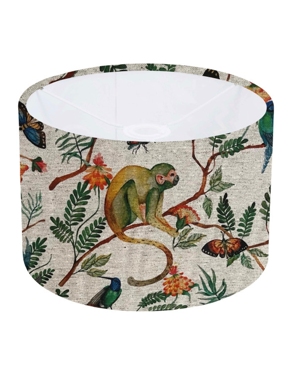 Exotic Jungle Mohawk or Mabel Monkey Tropical Drum Lampshade ceiling shade