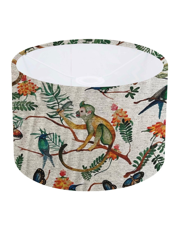 Exotic Jungle Mohawk or Mabel Monkey Tropical Drum Lampshade ceiling shade
