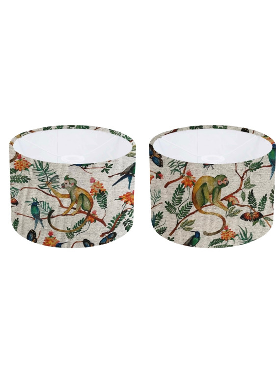 Exotic Jungle Mohawk or Mabel Monkey Tropical Drum Lampshade ceiling shade
