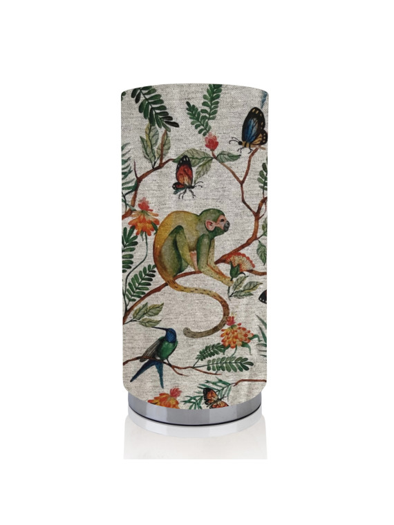Exotic Jungle Mohawk or Mabel Monkey Tropical Themed  Chrome Base Pad Lamp