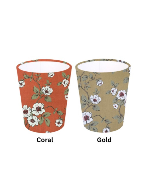 Soft Gold or Coral Blossom flower  Decorative Waste Paper Bin