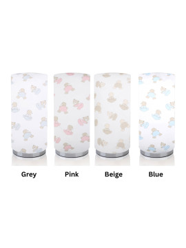 Teddy Bear Themed Children's Chrome Base Pad Lamp/Nightlite, Cute, Blue, Grey, Beige, Pink