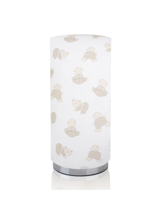Teddy Bear Themed Children's Chrome Base Pad Lamp/Nightlite, Cute, Blue, Grey, Beige, Pink