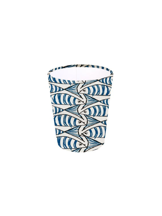Padstow Blue Mackerel fish Decorative Waste Paper Bin