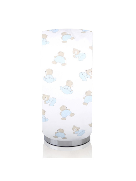 Teddy Bear Themed Children's Chrome Base Pad Lamp/Nightlite, Cute, Blue, Grey, Beige, Pink