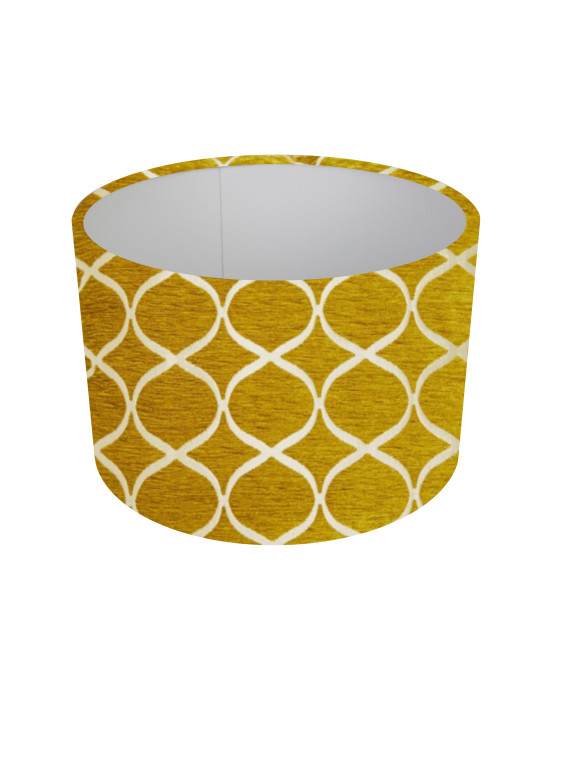 Handmade Geometric Mustard Yellow drum lampshade