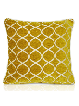 43cm x 43cm  Filled Cushion Geometric Mustard Yellow