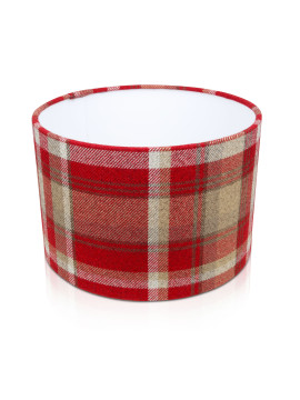 Red Skye  Tartan / Check / Tweed style Drum Lampshade