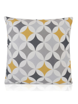 Filled Retro / Geometric Mustard Yellow, Grey,  Design Cushion
