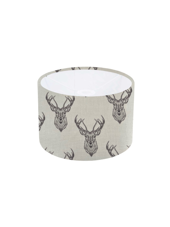Natural Grey Multi  Stag Drum Lampshade  Table or Ceiling shade