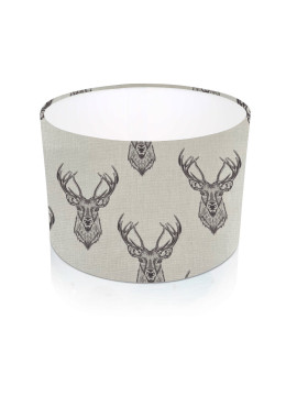 Natural Grey Multi  Stag Drum Lampshade  Table or Ceiling shade