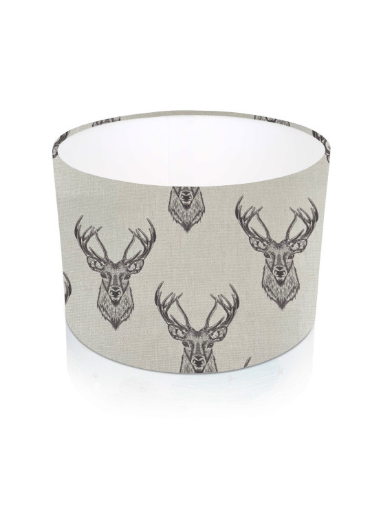 Natural Grey Multi  Stag Drum Lampshade  Table or Ceiling shade