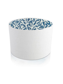 Handmade Leanne White with Denim Reef Interior drum lampshade