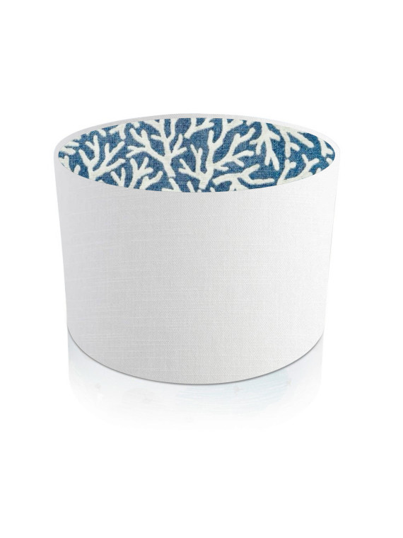 Handmade Leanne White with Denim Reef Interior drum lampshade