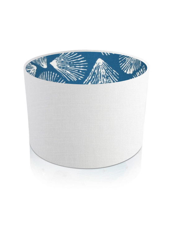 Handmade Leanne White with presitigous Sandbanks Interior drum lampshade