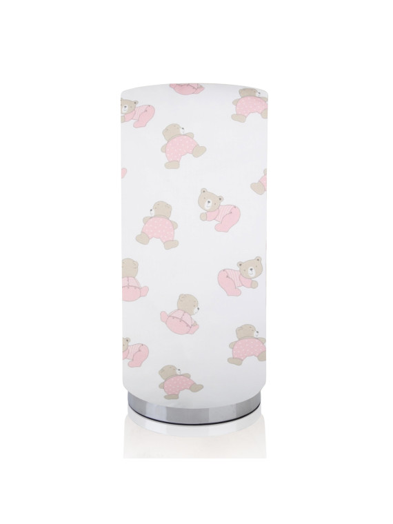 Teddy Bear Themed Children's Chrome Base Pad Lamp/Nightlite, Cute, Blue, Grey, Beige, Pink