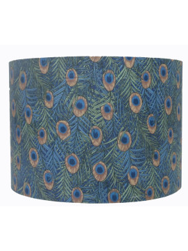 Peacock Feather blue/green patterned Drum Lampshade for Ceiling or Table