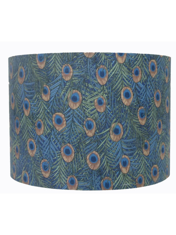Peacock Feather blue/green patterned Drum Lampshade for Ceiling or Table
