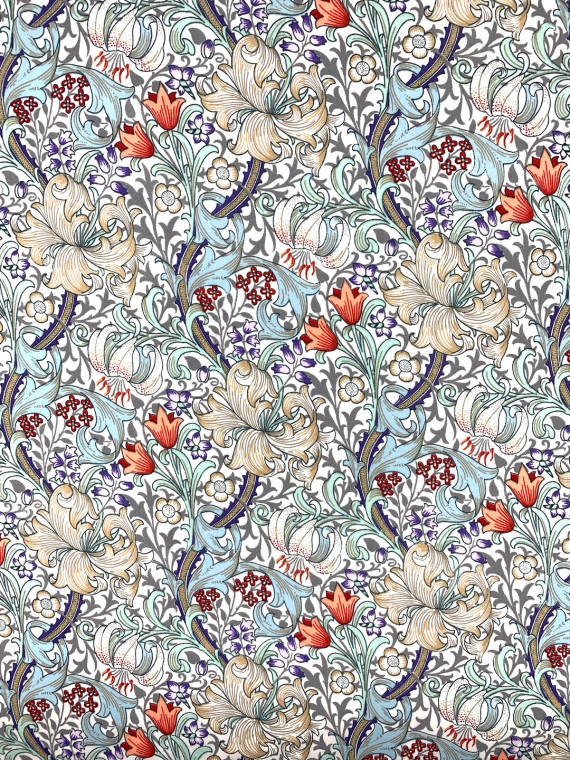 43cm x 43cm  Filled Cushion William Morris Golden Lily