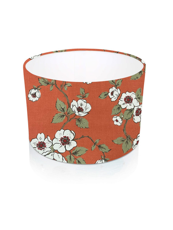 Soft Gold/ Coral Blossom Drum Lampshade ceiling shade