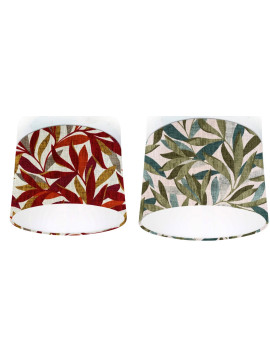 Handmade Mauritius Rust Gold Terracotta, Green Leaf (Leaves)  drum lampshade