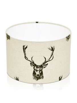 Fryetts Charcoal Stag Head Linen Style Lampshade, Ceiling Pendant, Table Lamp