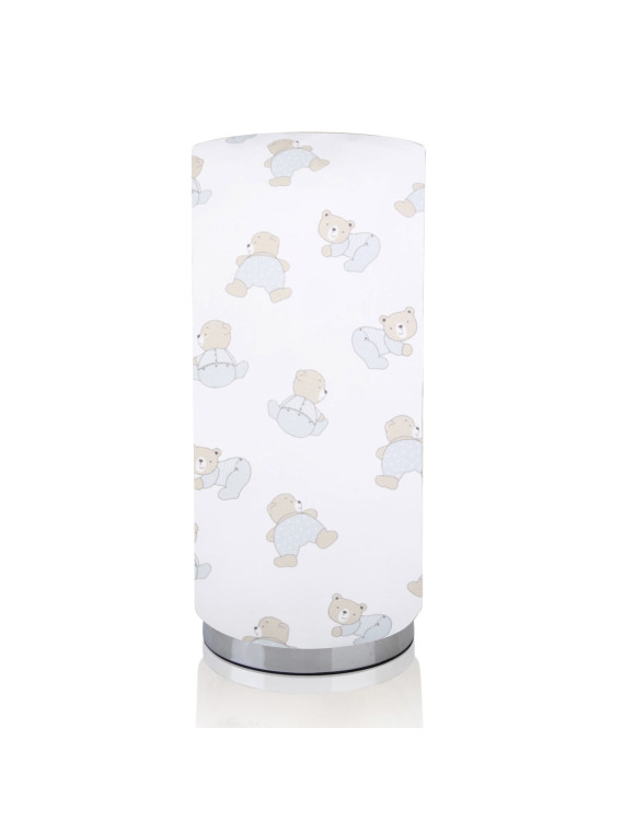 Teddy Bear Themed Children's Chrome Base Pad Lamp/Nightlite, Cute, Blue, Grey, Beige, Pink