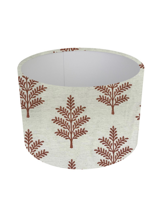 Rust Autumn Embroidered  Trees Lampshade, Ceiling Pendant, Table Lamp