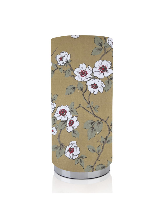 Soft Gold/ Coral Blossom tree flower Themed Children's Chrome Base Pad Lamp