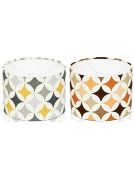 Retro Mustard Yellow, Grey / Orange Lampshade, Ceiling Pendant,Table Lamp