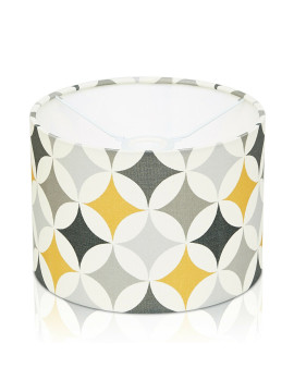 Retro Mustard Yellow, Grey / Orange Lampshade, Ceiling Pendant,Table Lamp