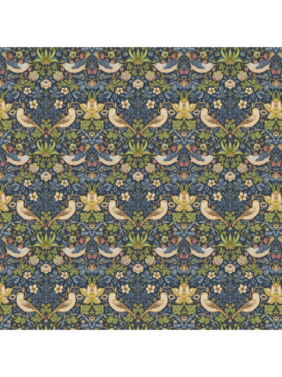 William Morris Strawberry Thief Crimson / Navy / Sky Drum Lampshade
